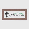 Custom Name Plate with Holy Cross Design
